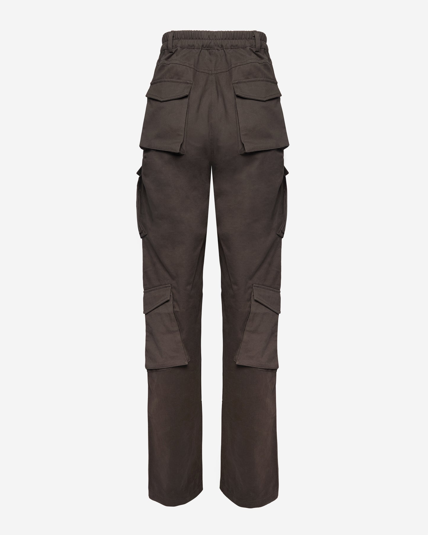 Back view of tall woman cargos